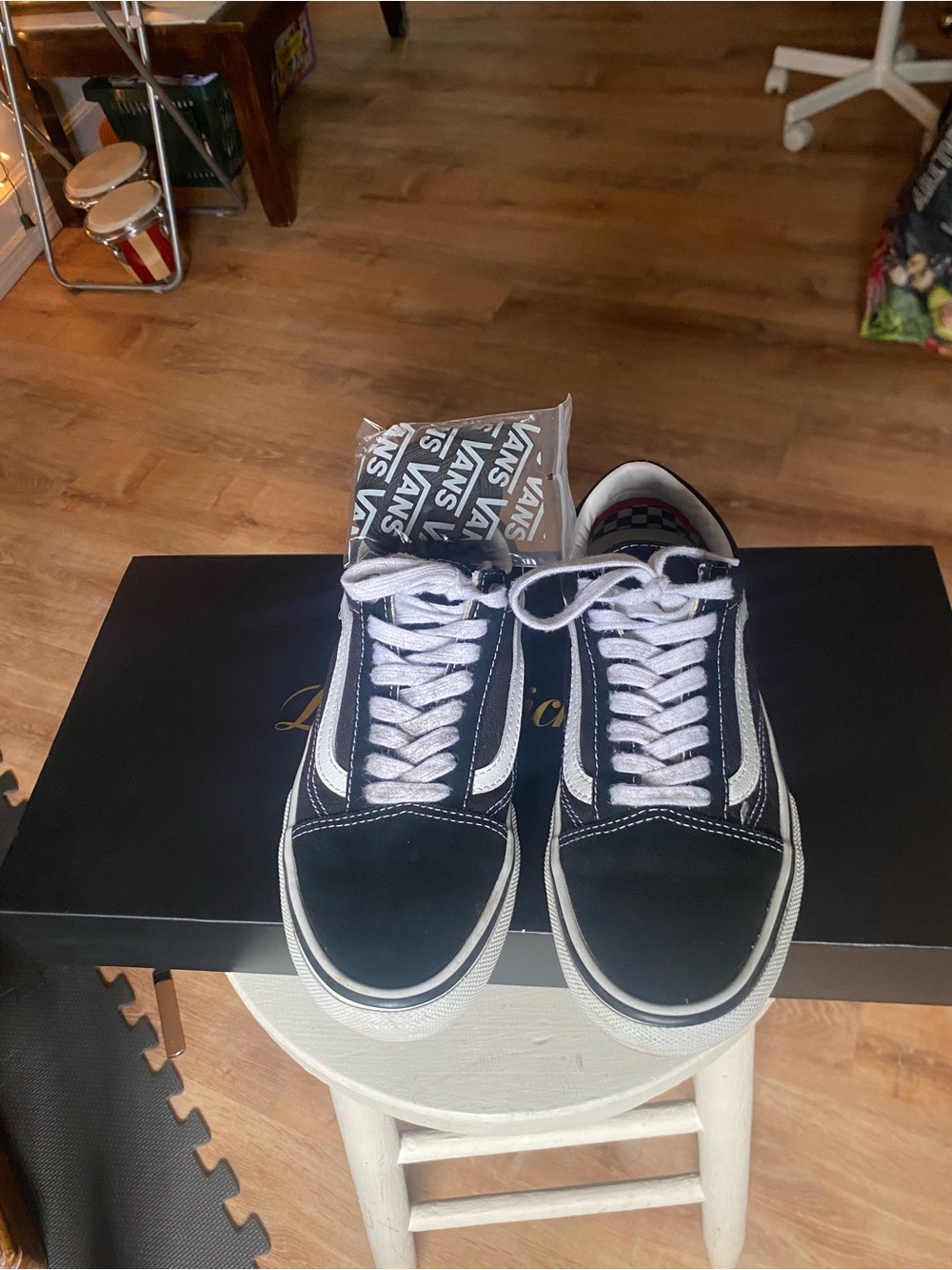 Vans Black and White Old Skool Skate Sneakers